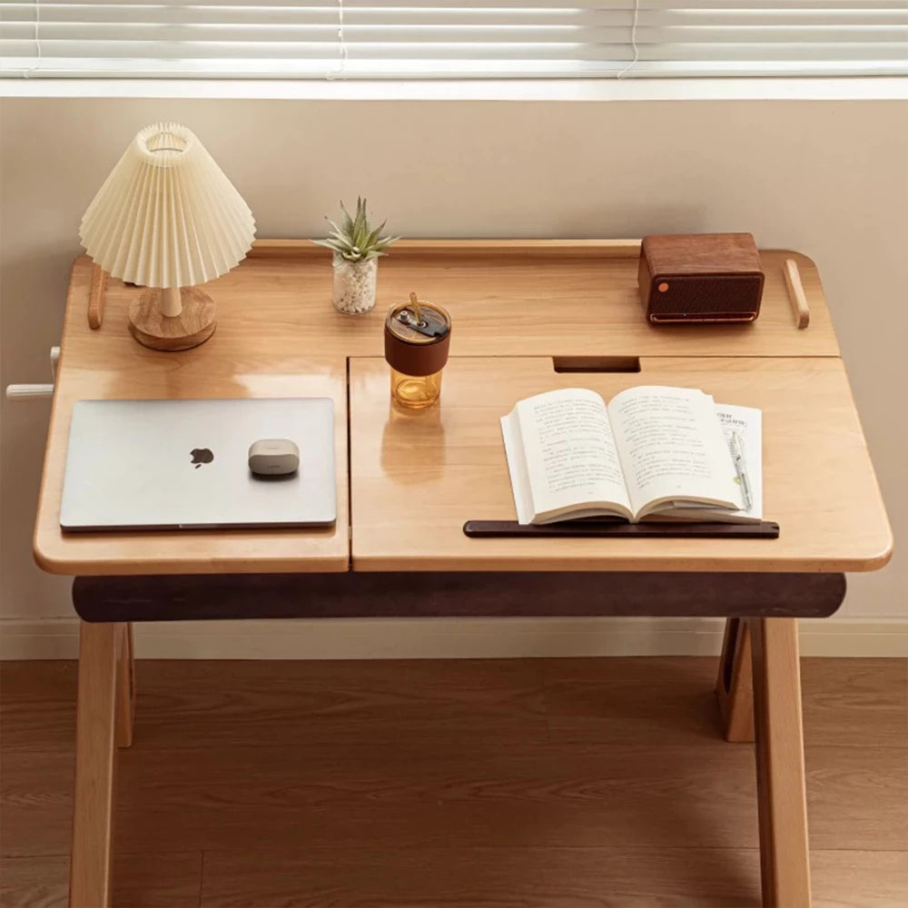 Solid wood liftable study table, childrens desk table of study, study table for kids