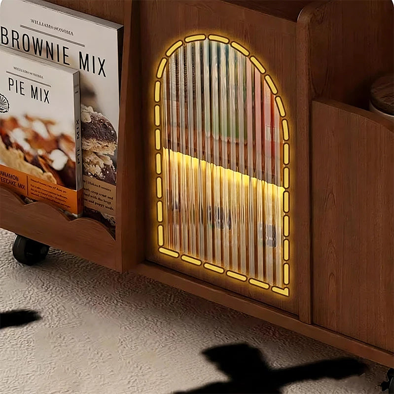 Mid-Century Modern Solid Wood Extendable Coffee Table with Adjustable Height, Wheels, and 2 Storage Compartments, Multifunctional Lift Top Table for Living Room or Dining