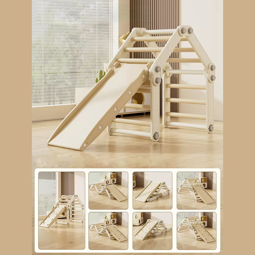 Foldable 3 in 1 Wooden Climbing Triangle Ladder Indoor Kids Play Gym Activity Climber Structure Toys