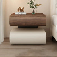 Modern Light Luxury Bedroom Nightstand — Cat-Scratch-Resistant Leather & Multi-Layer Solid Wood Construction, Dual-Drawer Design, Floating Storage Cabinet