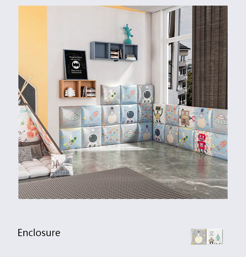 Bedside decorative soft package background wall soft package stickers self-adhesive bedroom anti-collision robot backrest custom astronaut wall enclosure