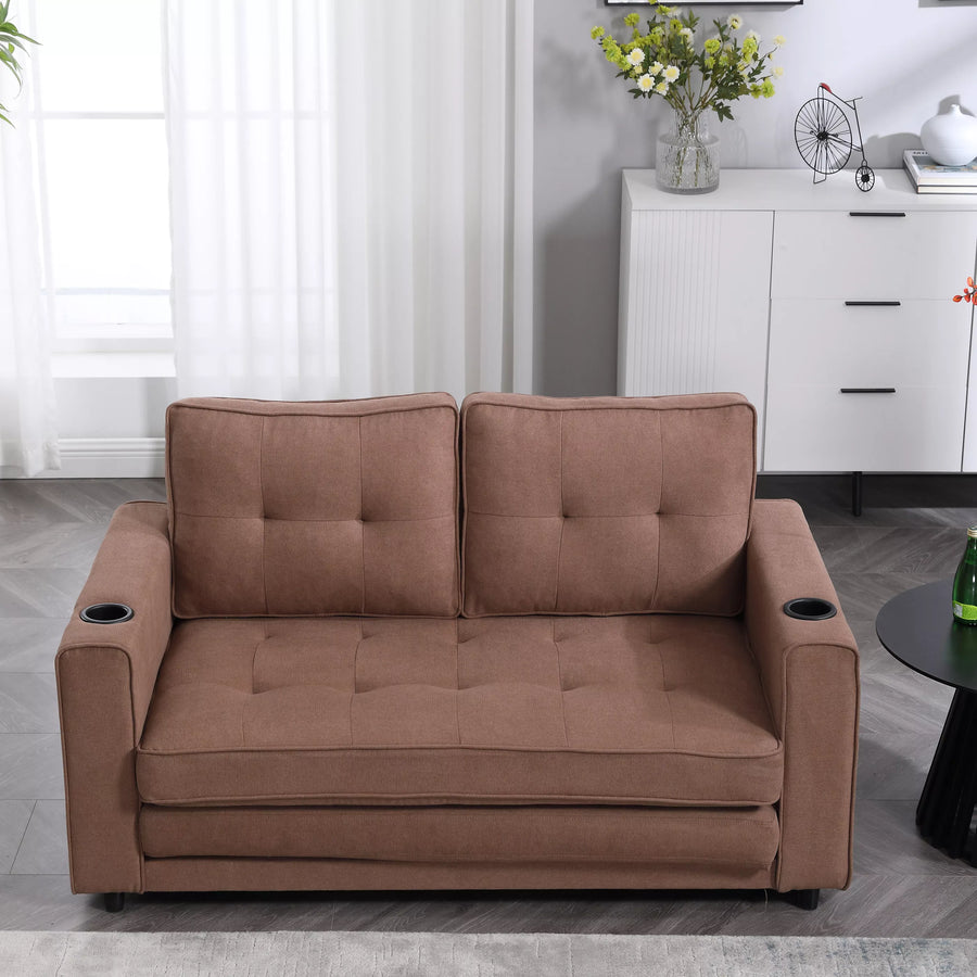 Folding Futon Sleeper Sofa with Pull Out Couch Bed,Modern Velvet Loveseat Sleeper Convertible to Full Size Floor Couches Bed for Living Room Bedroom Small Space