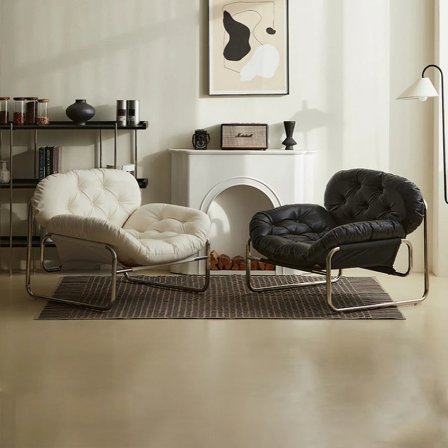 Single Sofa Chair Minimalist Light Luxury Cream Style Leisure Chair Living Room Vintage Bauhaus Style Retro Chair