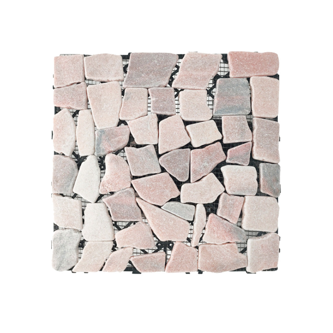 12''x12'' Interlocking Stone Deck Tiles - Sliced Rose Tan (Pack of 4)