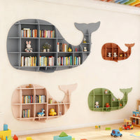 Kids Creative Dolphin & Whale Bookshelf Locker Wooden