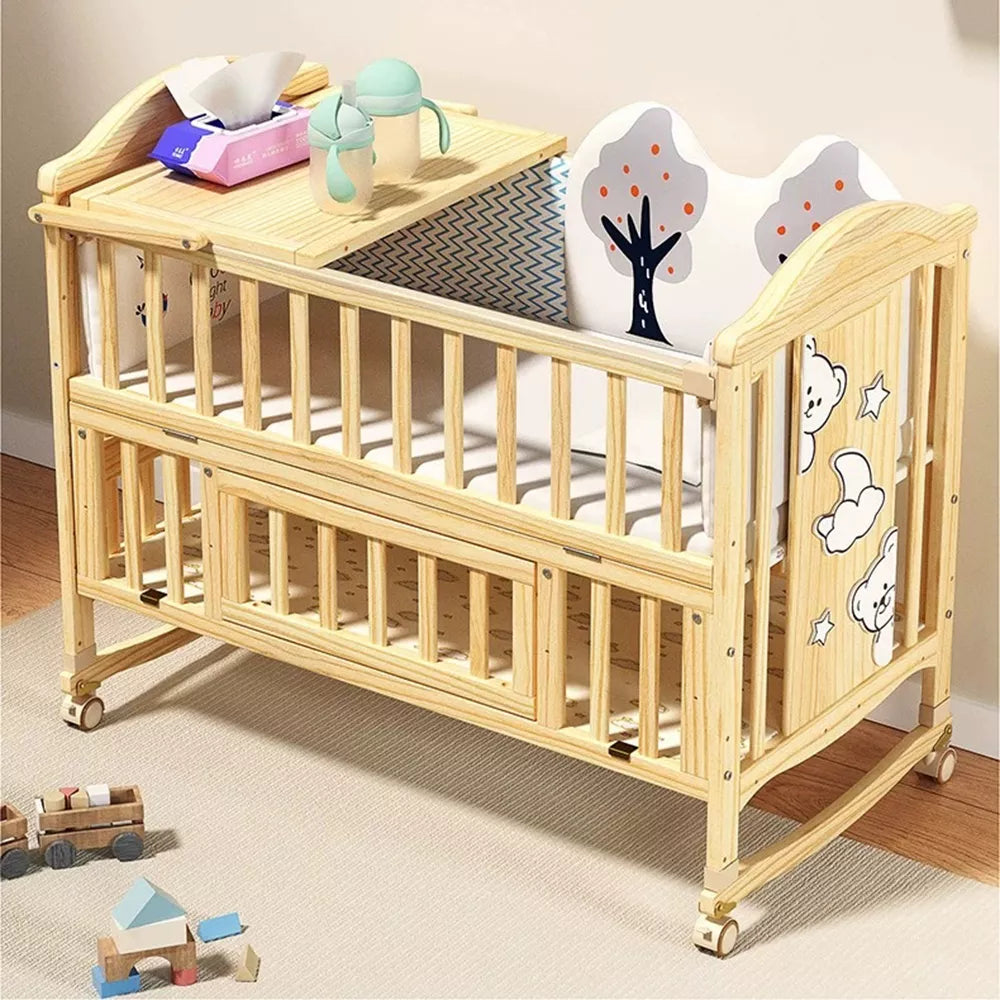 Pure Era Baby Crib Sets with Changing Table Infant Portable Crib