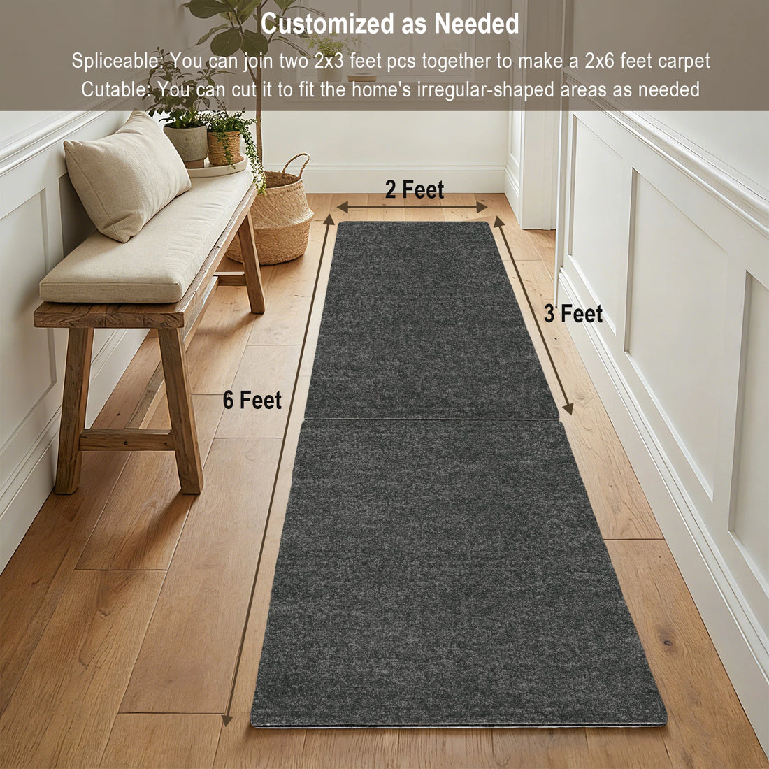 Non Slip Carpet Stair Treads Landing Mat - Cuttable Area Rug