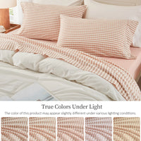 100% Washed Cotton Gingham Bed Sheet Set