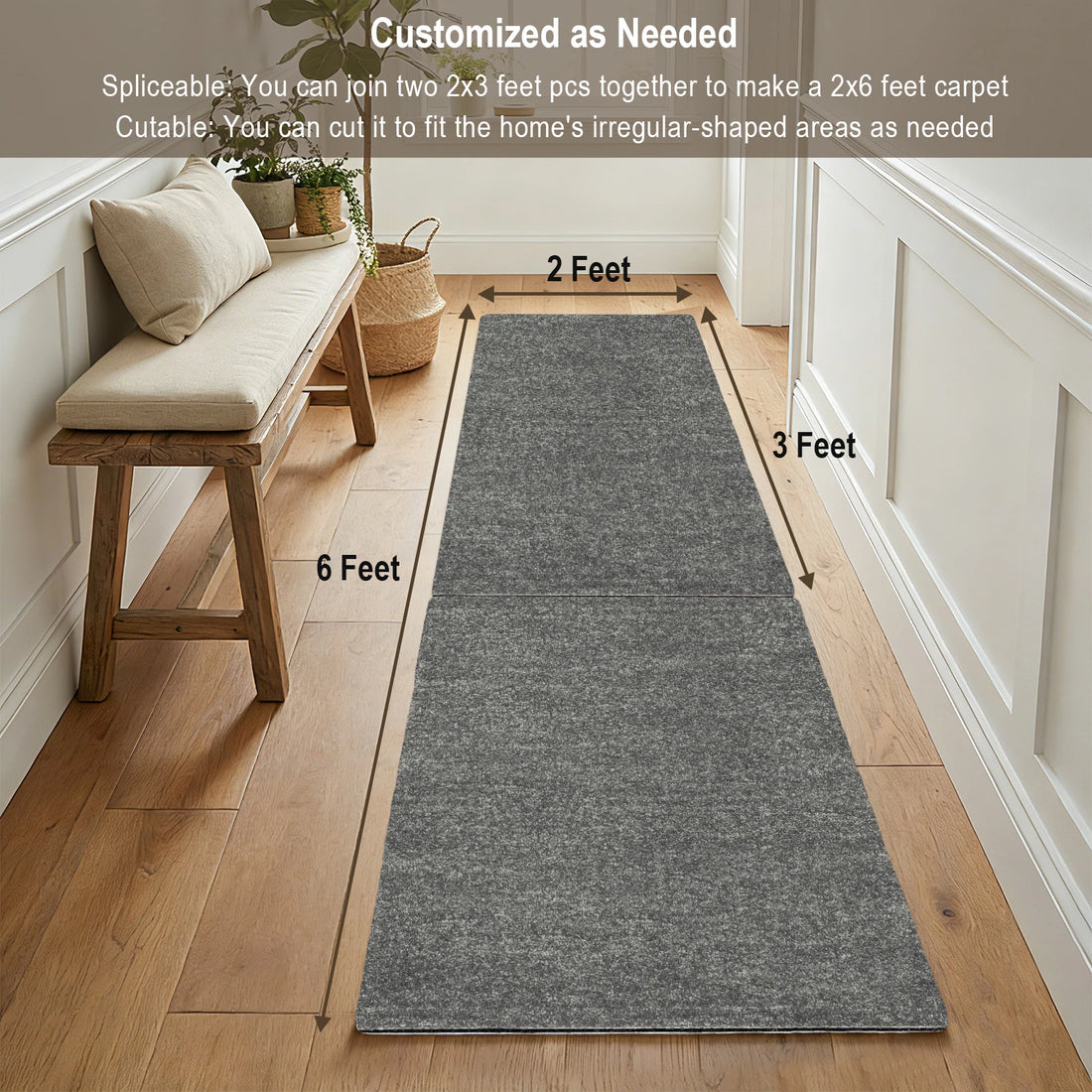 Non Slip Carpet Stair Treads Landing Mat - Cuttable Area Rug