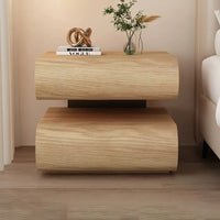 Modern Light Luxury Bedroom Nightstand — Cat-Scratch-Resistant Leather & Multi-Layer Solid Wood Construction, Dual-Drawer Design, Floating Storage Cabinet