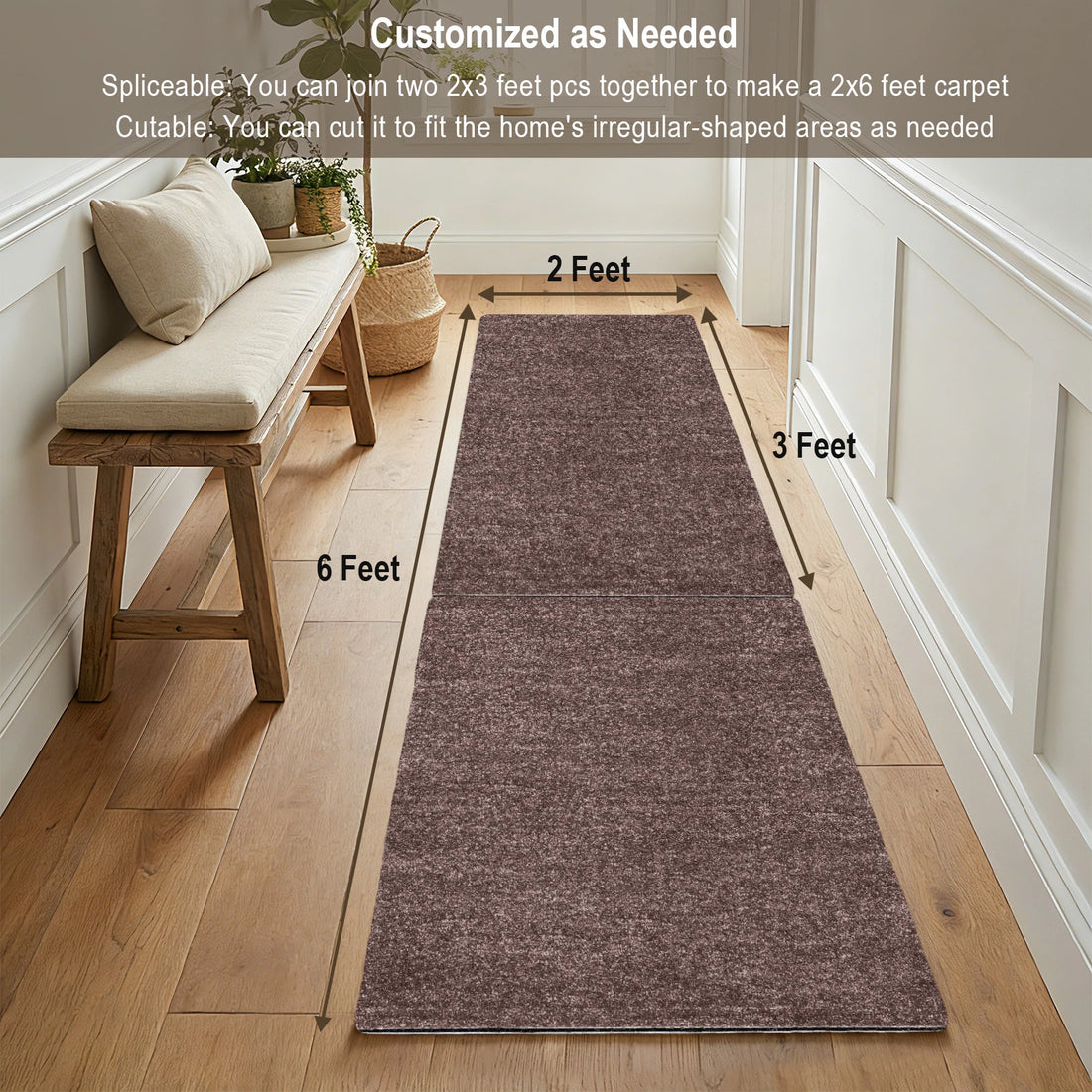 Non Slip Carpet Stair Treads Landing Mat - Cuttable Area Rug