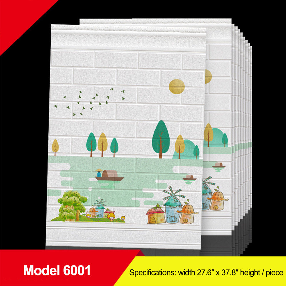 Peel and Stick Wallaper, Wallpaper Self-adhesive 3D Baseboard Wall Sticker, Waterproof and Anti-collision Wall Sticker