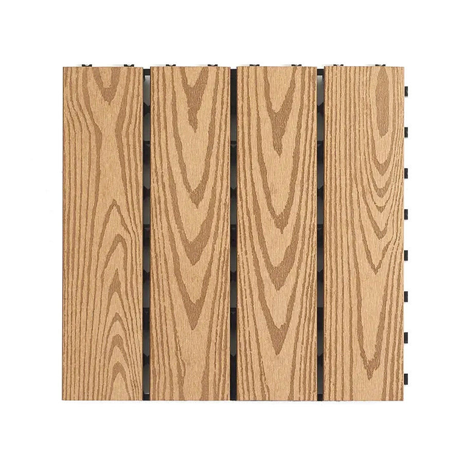 12''x12'' Interlocking Composite Deck Tiles - Light Brown (Pack of 10)