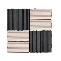 12''x12'' Wood Composite Deck Tiles -Black White Square (Pack of 10)