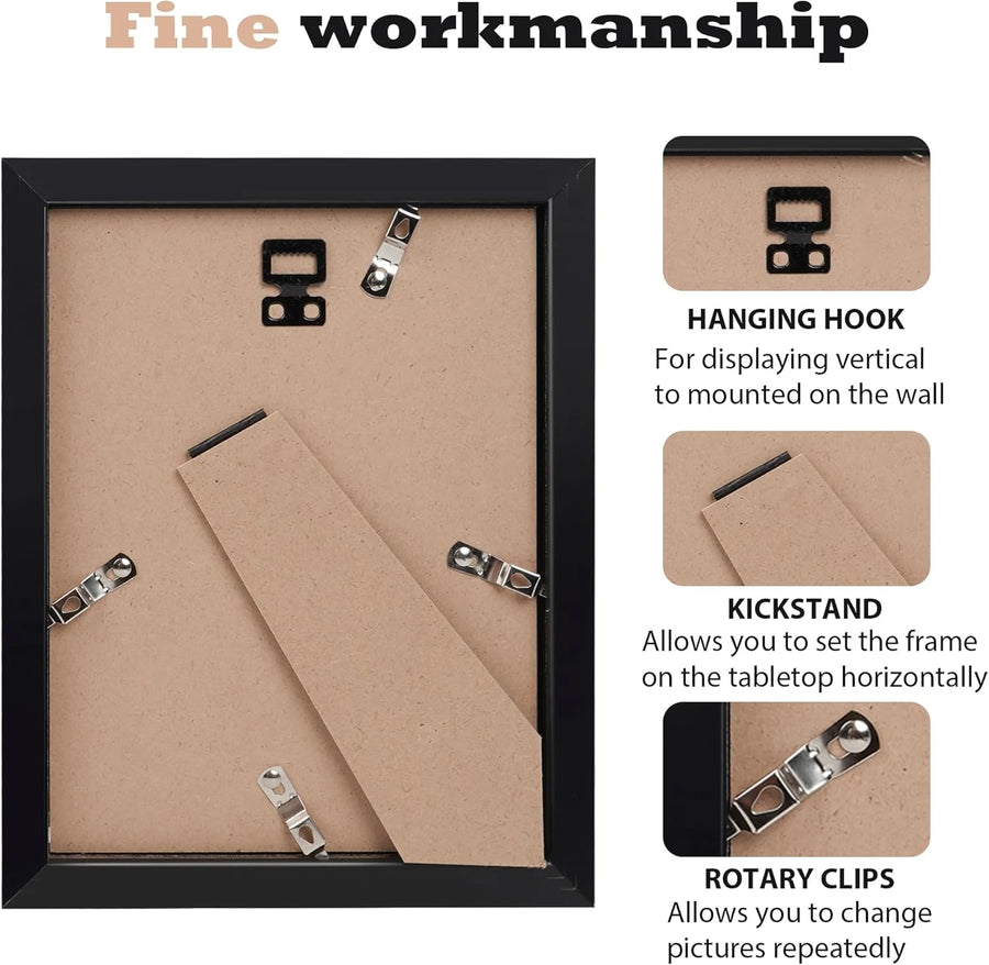 Picture Frames Collage Wall Decor, 10 Pack Gallery Wall Frame Set for Wall Mounting or Tabletop Display