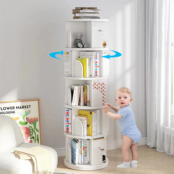 Children's rotating bookshelf