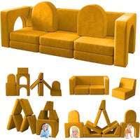 12 Pcs Toddler Sofa for Kids, Pure Era Modular Kids Couch for Playroom, Kids Play Couch for toddlers 1-3, Kids Sofa Couch, Kids Modular Play Couch