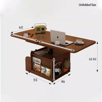 Mid-Century Modern Solid Wood Extendable Coffee Table with Adjustable Height, Wheels, and 2 Storage Compartments, Multifunctional Lift Top Table for Living Room or Dining