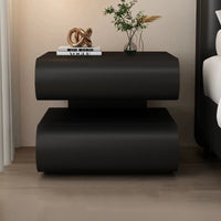 Modern Light Luxury Bedroom Nightstand — Cat-Scratch-Resistant Leather & Multi-Layer Solid Wood Construction, Dual-Drawer Design, Floating Storage Cabinet