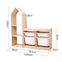 Household children's bookshelf room type toy storage locker solid wood bookshelf toy storage rack 2 in 1 combination cabinet