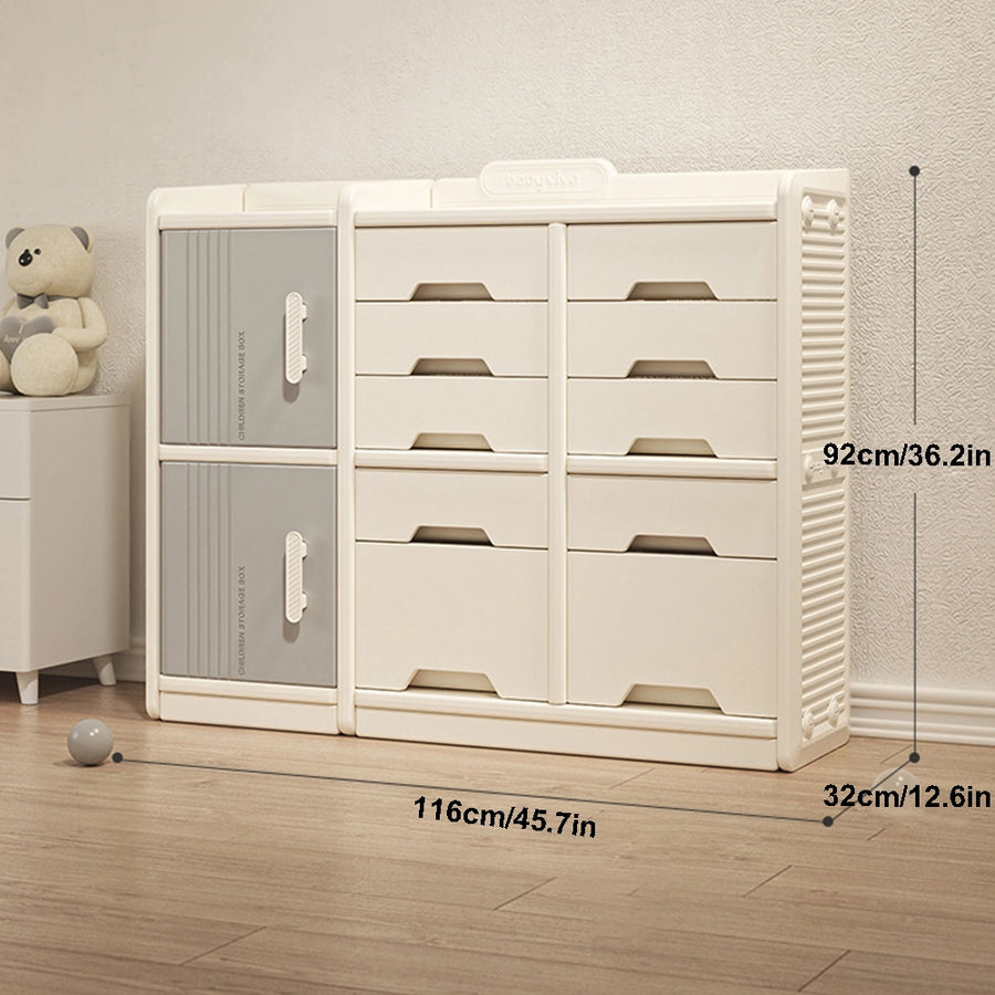 Home Toy Storage Contemporary Plastic Storage Bookcase Kids Toy Organizers and Storage with Drawers
