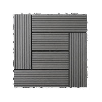 12''x12'' Wood Composite Deck Tiles -Circle Gray (Pack of 10)