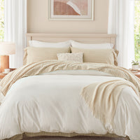 100% Washed Cotton Gingham Bed Sheet Set