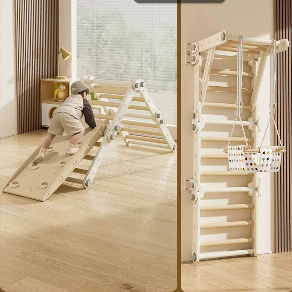 Foldable 3 in 1 Climbing Triangle Ladder Indoor Kids Play Gym Activity Climber Structure Toys