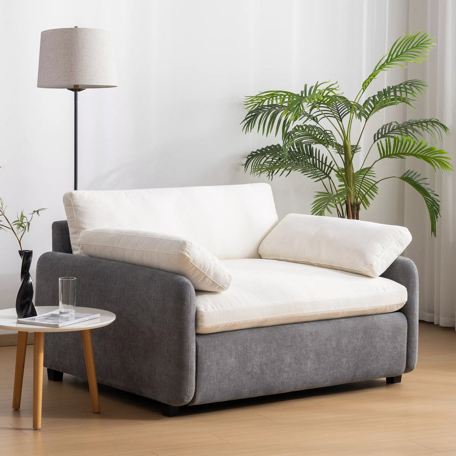 Oversized Living Room Accent Chair, Modern Chenille Upholstered Wider Seat Leisure Armchair Color Blocking Sofachair with 2 Pillows and Removable Cover for Home Apartment,Bedroom,Office