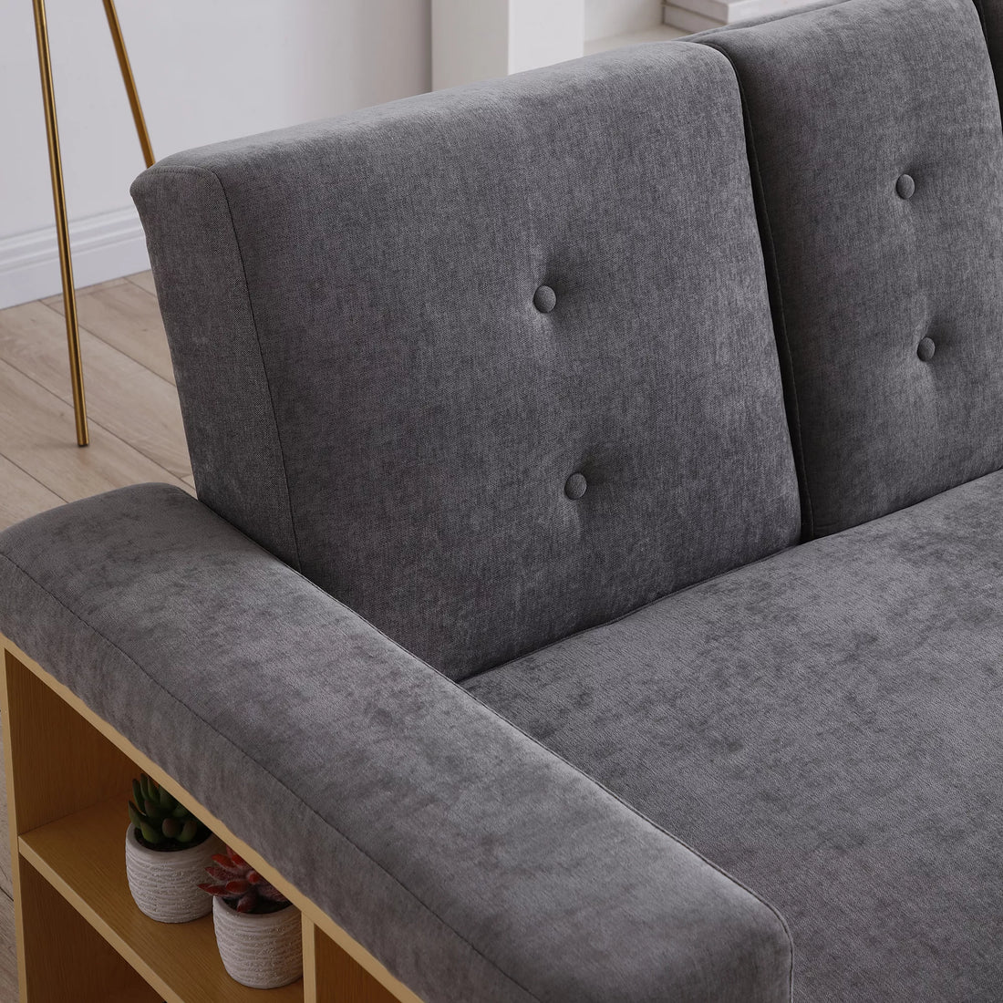 Convertible Sleeper Sofa Couch, Multifunctional Double Folding Sofa Bed,Storage Ottoman and Sofa arm with box and drawer