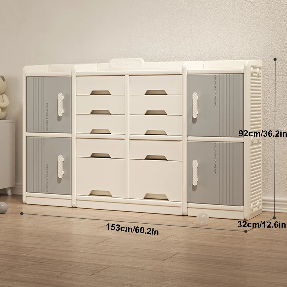 Home Toy Storage Contemporary Plastic Storage Bookcase Kids Toy Organizers and Storage with Drawers