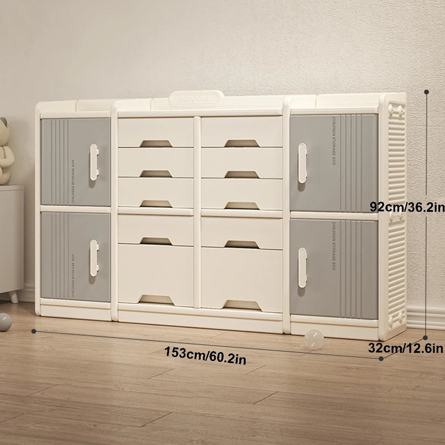 Home Toy Storage Contemporary Plastic Storage Bookcase Kids Toy Organizers and Storage with Drawers