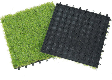 12''x12'' Faux Grass Interlocking Deck Tiles (Pack of 10)