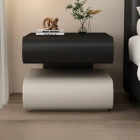 Modern Light Luxury Bedroom Nightstand — Cat-Scratch-Resistant Leather & Multi-Layer Solid Wood Construction, Dual-Drawer Design, Floating Storage Cabinet