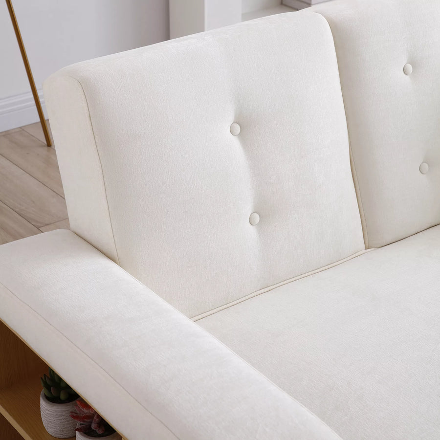 Convertible Sleeper Sofa Couch, Multifunctional Double Folding Sofa Bed,Storage Ottoman and Sofa arm with box and drawer