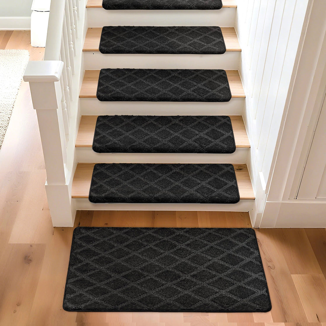 Bullnose Carpet Stair Treads | Tape Free Non-Slip(Set of 14,7,2) Multiple Colour