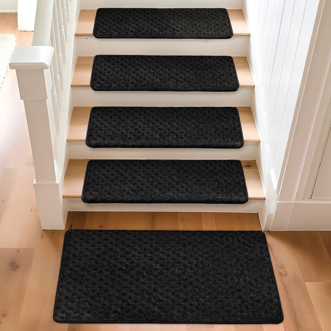Bullnose Carpet Stair Treads | Tape Free Non-Slip(Set of 14,7,2) Multiple Colour