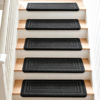 Bullnose Carpet Stair Treads | Tape Free Non-Slip(Set of 14,7,2) Multiple Colour