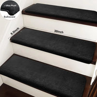 Bullnose Carpet Stair Treads | Ultra Plush Soft (Set of 15,14,7,2)