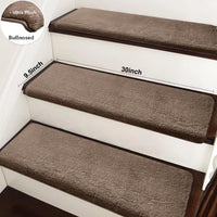 Bullnose Carpet Stair Treads | Ultra Plush Soft (Set of 15,14,7,2)
