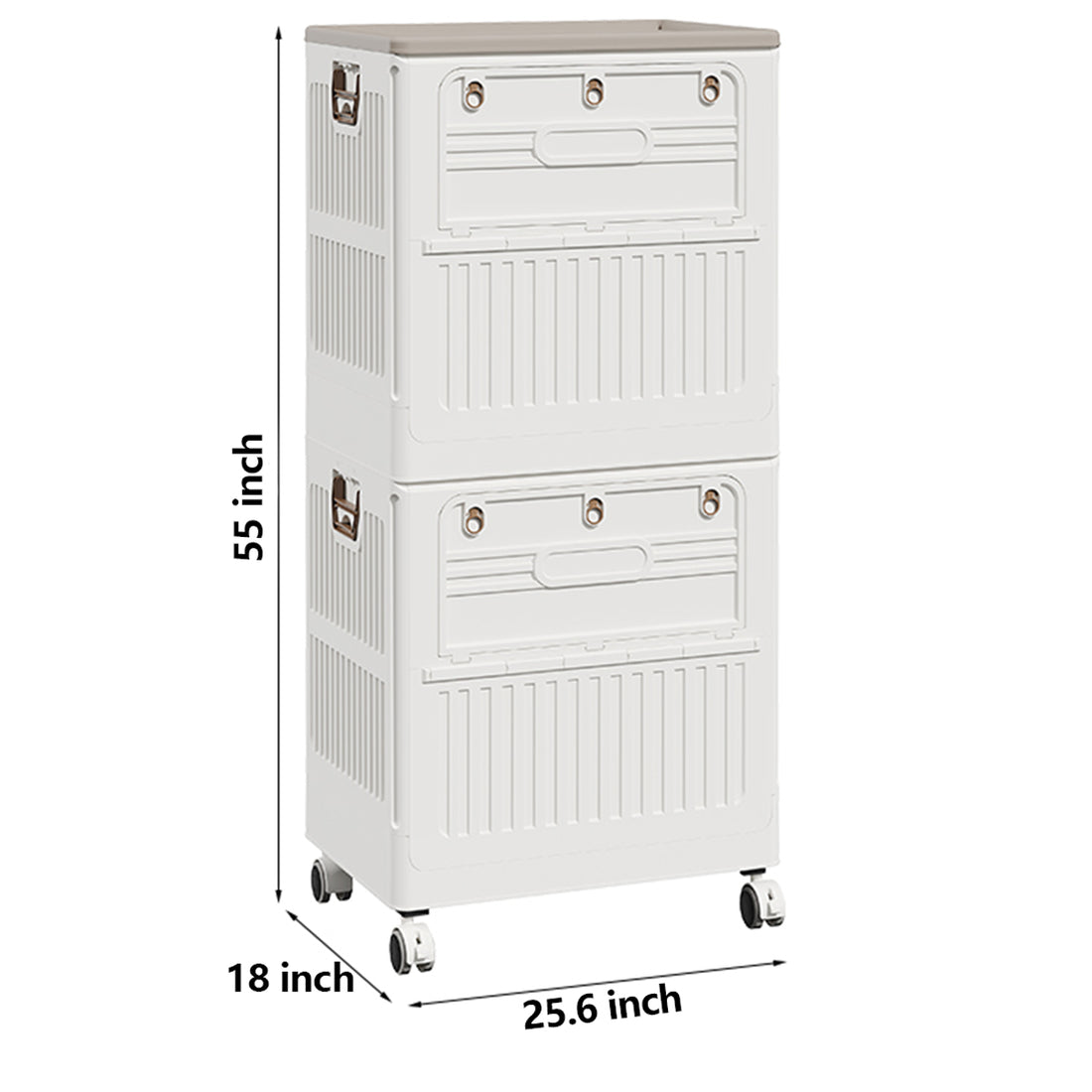 Large Capacity Folding Storage Box for Toys, arge Capacity Foldable Front-Open Organizer with Wheels,  - Perfect for  Clothes, Toys, Plush Dolls, as Bedside Table & Wardrobe