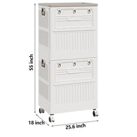 Large Capacity Folding Storage Box for Toys, arge Capacity Foldable Front-Open Organizer with Wheels,  - Perfect for  Clothes, Toys, Plush Dolls, as Bedside Table & Wardrobe