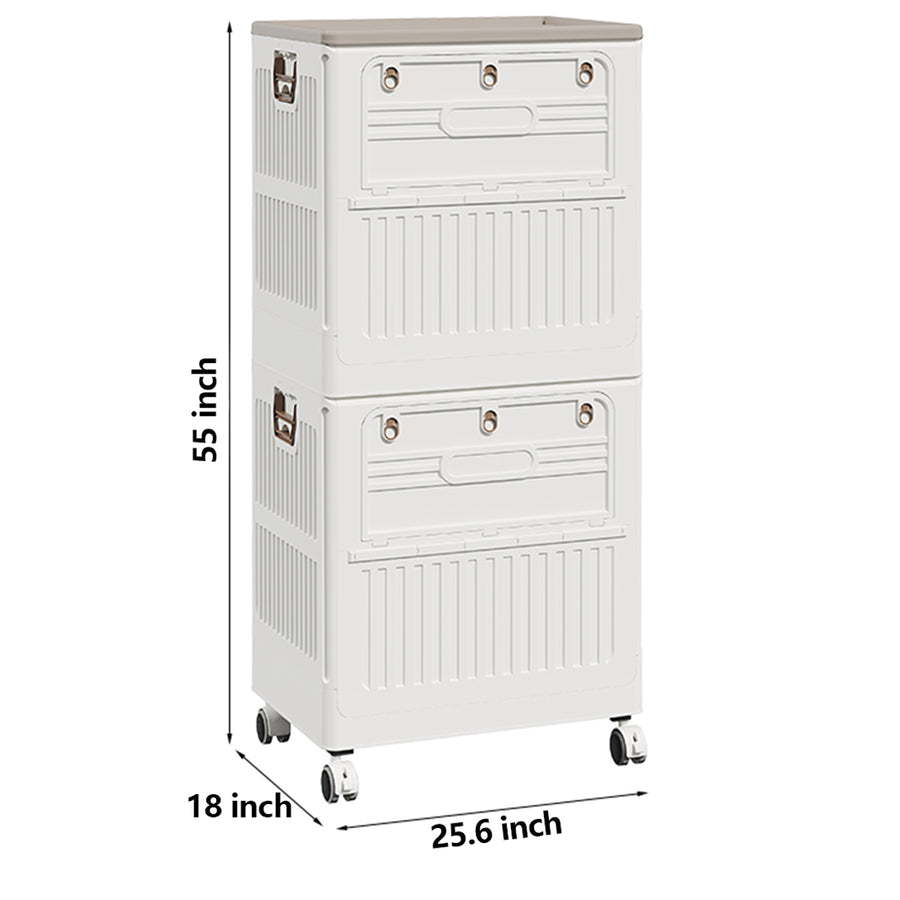Large Capacity Folding Storage Box for Toys, arge Capacity Foldable Front-Open Organizer with Wheels,  - Perfect for  Clothes, Toys, Plush Dolls, as Bedside Table & Wardrobe