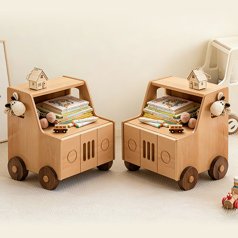 Wooden Children's Bedside Table Modern Simple Bedroom Storage Cabinet Home Cartoon Car Bedside Cabinet