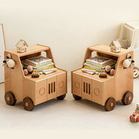 Wooden Children's Bedside Table Modern Simple Bedroom Storage Cabinet Home Cartoon Car Bedside Cabinet