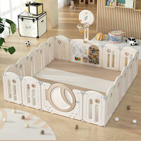 Foldable Baby Fence with House Baby Playpen and Matching Toys| Star-Moon