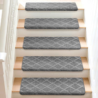 Bullnose Carpet Stair Treads | Tape Free Non-Slip(Set of 14,7,2) Multiple Colour