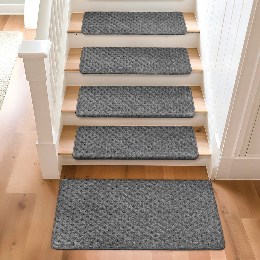 Bullnose Carpet Stair Treads | Tape Free Non-Slip(Set of 14,7,2) Multiple Colour
