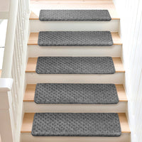 Bullnose Carpet Stair Treads | Tape Free Non-Slip(Set of 14,7,2) Multiple Colour