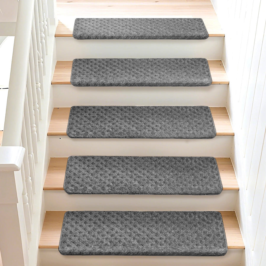 Bullnose Carpet Stair Treads | Tape Free Non-Slip(Set of 14,7,2) Multiple Colour